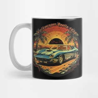 Lamborghini Miura 1966 - Sunset and Sea Vector Mug